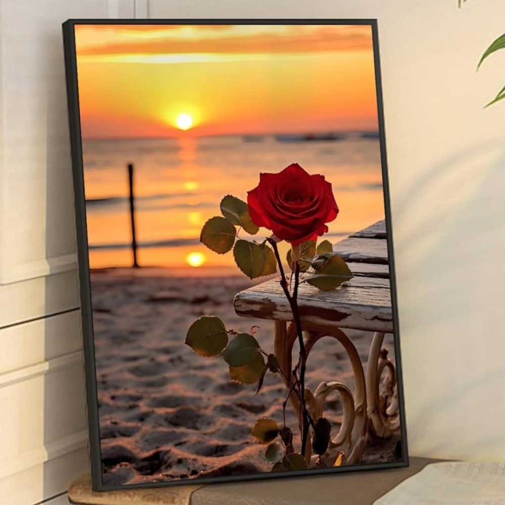 Flower Diamond Painting Kits for Adults, Beach - Picture 1 of 5